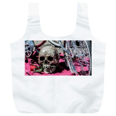 Skull And Bike Full Print Recycle Bags (l)  by MichaelMoriartyPhotography