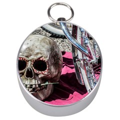 Skull And Bike Silver Compasses