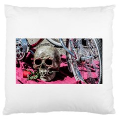 Skull And Bike Standard Flano Cushion Case (two Sides) by MichaelMoriartyPhotography