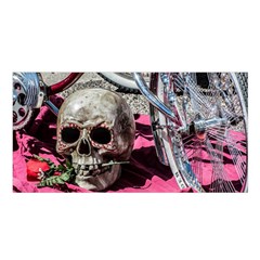 Skull And Bike Satin Shawl