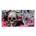 Skull and Bike Satin Shawl Front