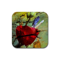 Rusty Globe Mallow Flower Rubber Coaster (square)  by MichaelMoriartyPhotography