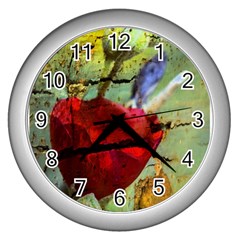 Rusty Globe Mallow Flower Wall Clocks (silver) 