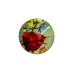 Rusty Globe Mallow Flower Golf Ball Marker