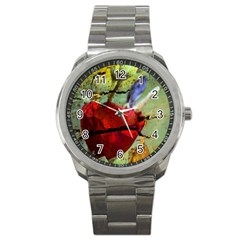 Rusty Globe Mallow Flower Sport Metal Watch