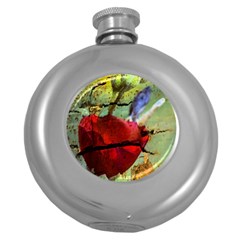 Rusty Globe Mallow Flower Round Hip Flask (5 Oz)