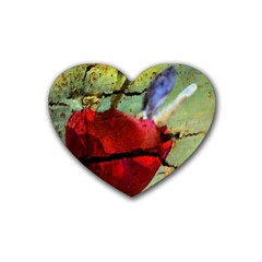 Rusty Globe Mallow Flower Heart Coaster (4 Pack) 