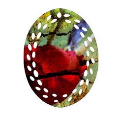 Rusty Globe Mallow Flower Ornament (oval Filigree) 