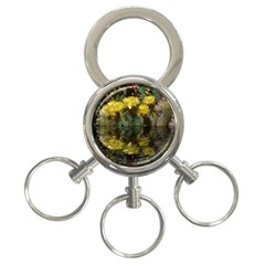 Cactus Flowers With Reflection Pool 3-ring Key Chains