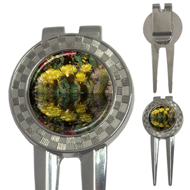 Cactus Flowers with Reflection Pool 3-in-1 Golf Divots