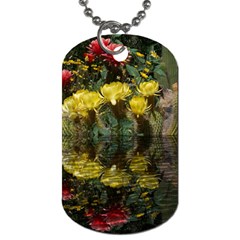 Cactus Flowers With Reflection Pool Dog Tag (one Side)