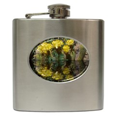 Cactus Flowers With Reflection Pool Hip Flask (6 Oz)