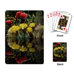 Cactus Flowers With Reflection Pool Playing Card