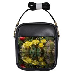 Cactus Flowers With Reflection Pool Girls Sling Bags