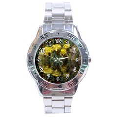 Cactus Flowers With Reflection Pool Stainless Steel Analogue Watch