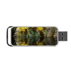 Cactus Flowers With Reflection Pool Portable Usb Flash (one Side) by MichaelMoriartyPhotography