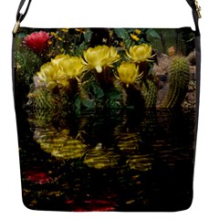 Cactus Flowers With Reflection Pool Flap Messenger Bag (s) by MichaelMoriartyPhotography