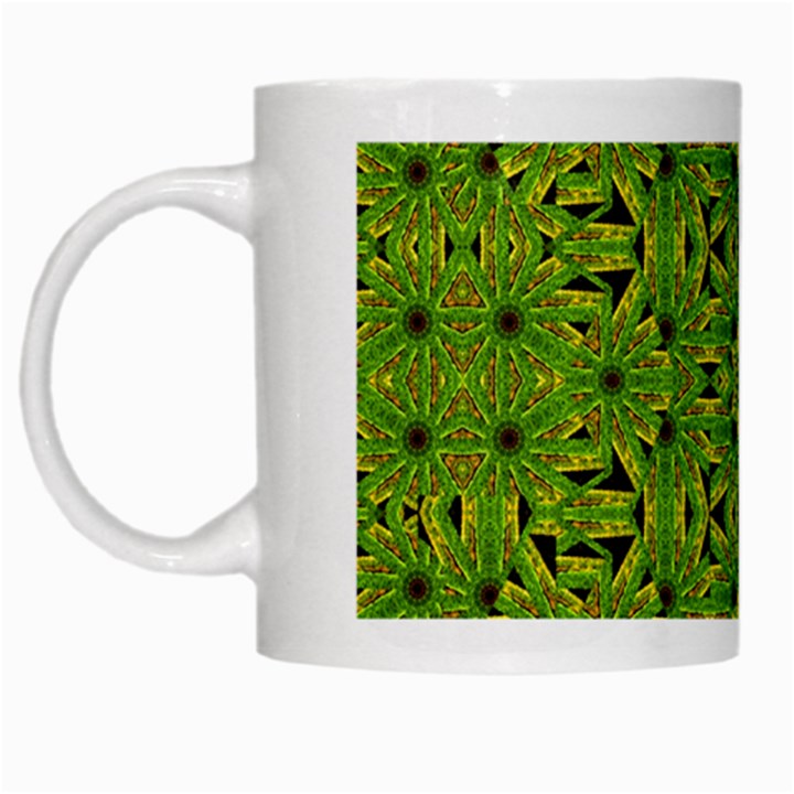 Geometric African Print White Mugs