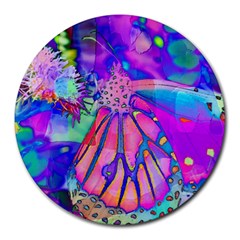 Psychedelic Butterfly Round Mousepads