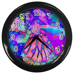 Psychedelic Butterfly Wall Clocks (Black)