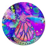 Psychedelic Butterfly Magnet 5  (Round) Front