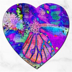 Psychedelic Butterfly Jigsaw Puzzle (heart) by MichaelMoriartyPhotography