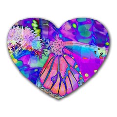 Psychedelic Butterfly Heart Mousepads