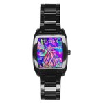 Psychedelic Butterfly Stainless Steel Barrel Watch Front