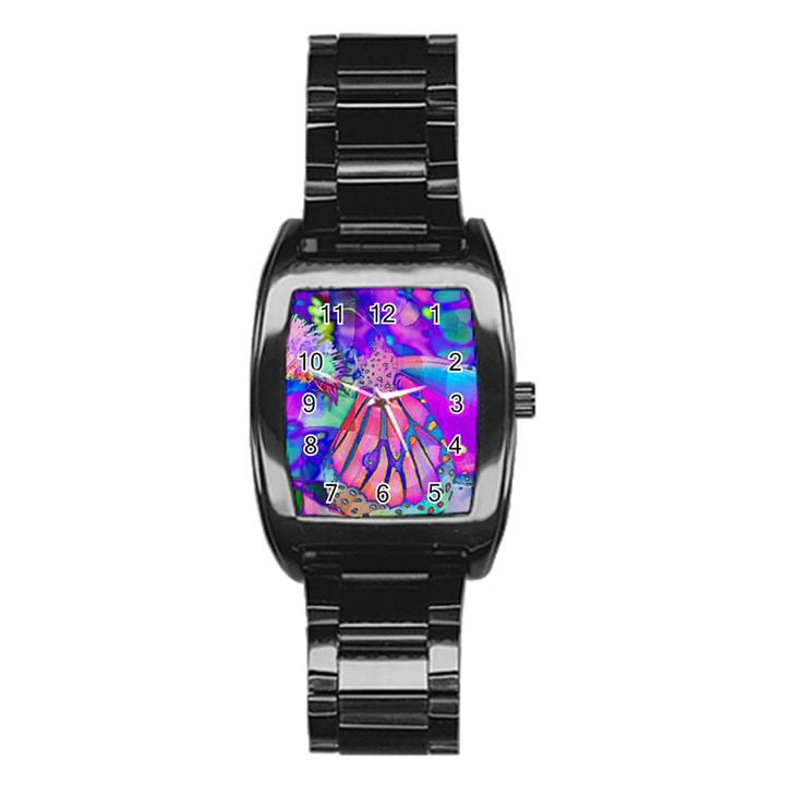 Psychedelic Butterfly Stainless Steel Barrel Watch