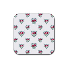 Love Ornate Motif Print Rubber Coaster (square)  by dflcprints