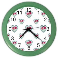 Love Ornate Motif Print Color Wall Clocks by dflcprints