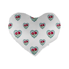 Love Ornate Motif Print Standard 16  Premium Heart Shape Cushions by dflcprints