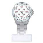 Love Ornate Motif Print Plastic Nurses Watch Front