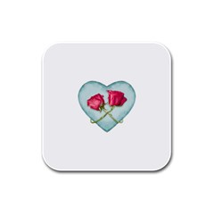 Love Ornate Motif  Rubber Square Coaster (4 Pack)  by dflcprints