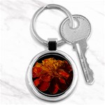 Marigold on Black Key Chains (Round)  Front