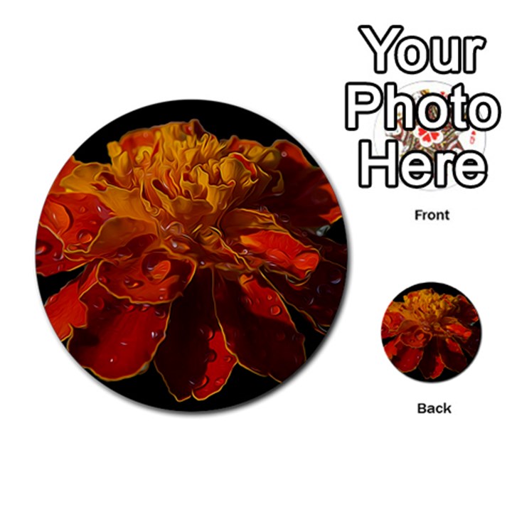 Marigold on Black Multi-purpose Cards (Round) 