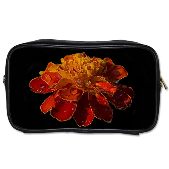 Marigold on Black Toiletries Bags 2-Side