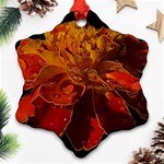 Marigold on Black Ornament (Snowflake)  Front