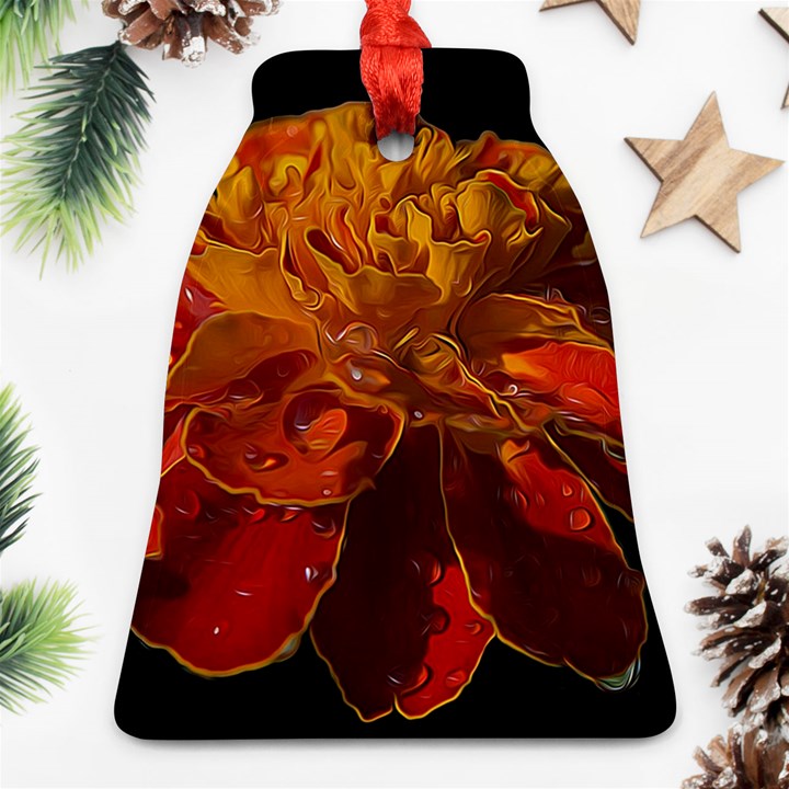 Marigold on Black Ornament (Bell) 