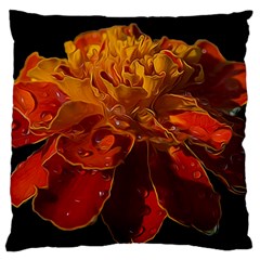 Marigold On Black Large Cushion Case (two Sides)