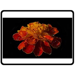 Marigold On Black Double Sided Fleece Blanket (large)  by MichaelMoriartyPhotography