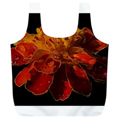 Marigold On Black Full Print Recycle Bags (l)  by MichaelMoriartyPhotography