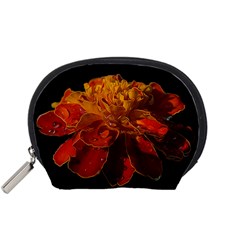 Marigold On Black Accessory Pouches (small)  by MichaelMoriartyPhotography