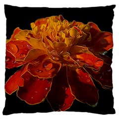 Marigold On Black Standard Flano Cushion Case (one Side)