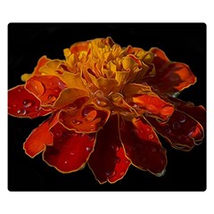 Marigold On Black Double Sided Flano Blanket (small)  by MichaelMoriartyPhotography