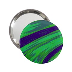 Swish Green Blue 2 25  Handbag Mirrors by BrightVibesDesign