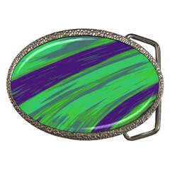 Swish Green Blue Belt Buckles by BrightVibesDesign