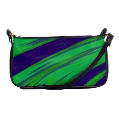 Swish Green Blue Shoulder Clutch Bags by BrightVibesDesign