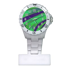 Swish Green Blue Plastic Nurses Watch by BrightVibesDesign