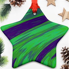 Swish Green Blue Ornament (star)  by BrightVibesDesign